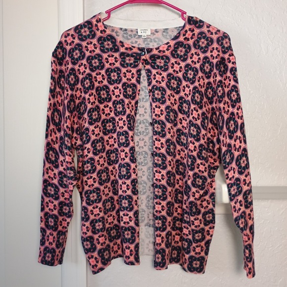 Crown & Ivy Button Up Long Sleeve Sweater Cardigan Women's Size XL Multicolor - Picture 1 of 5